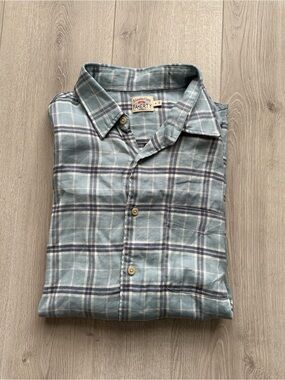 Faherty Coastline Long Sleeve Plaid Button-Down Shirt - Light Blue